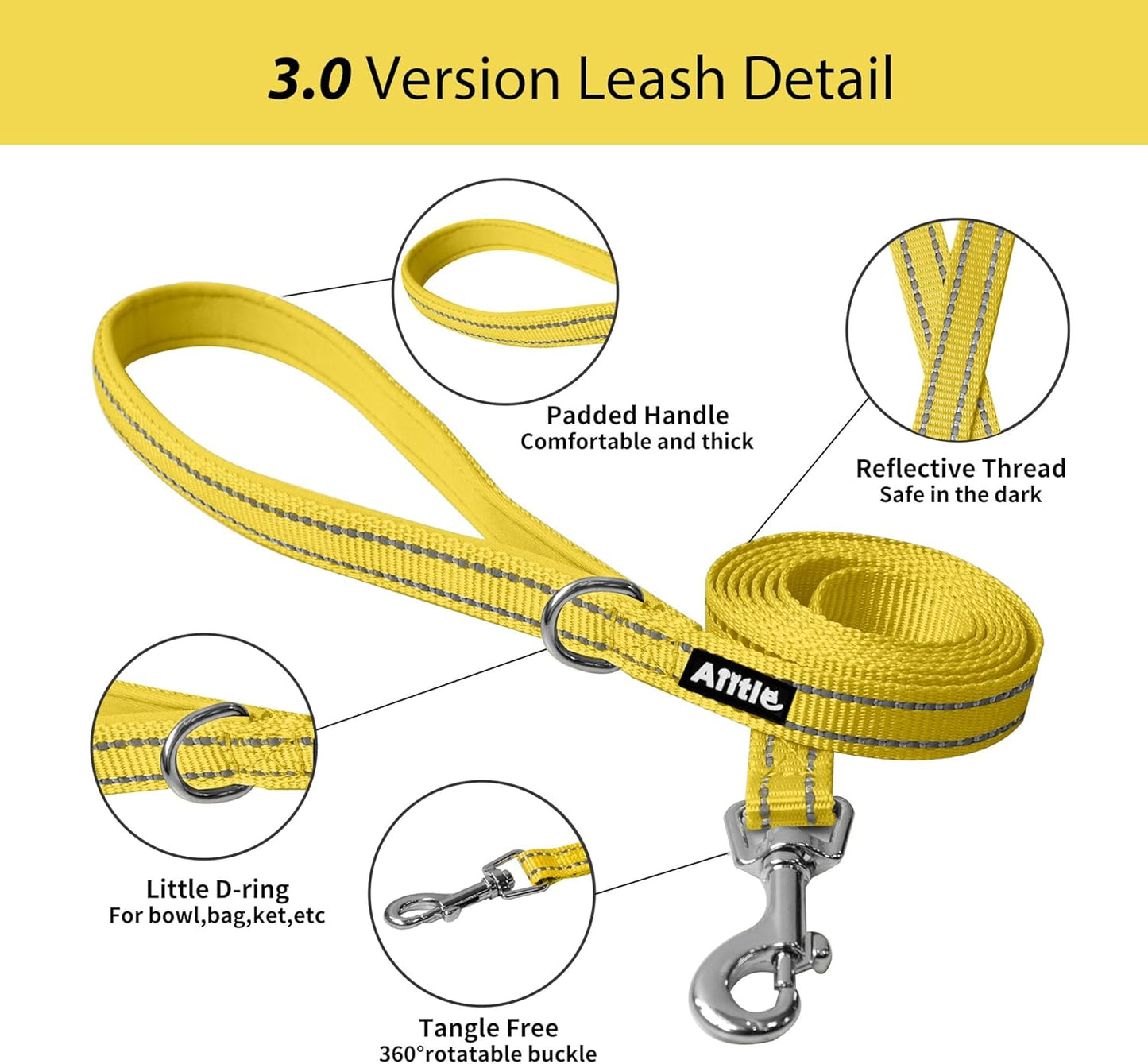 AIITLE Step in Dog Harness and Leash Set - Summer No Pull Escape Proof Harnesses with Soft Mesh and Reflective Bands, Adjustable Pet Outdoor Vest for Small and Medium Dogs Yellow M