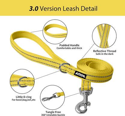 AIITLE Step in Dog Harness and Leash Set - Summer No Pull Escape Proof Harnesses with Soft Mesh and Reflective Bands, Adjustable Pet Outdoor Vest for Small and Medium Dogs Yellow M