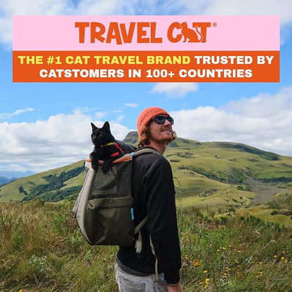 Travel Cat Backpack Carrier - The Navigator Convertible Pet Carrier Backpack - Cat Carrier Backpack with Fully Ventilated Mesh (Earth)