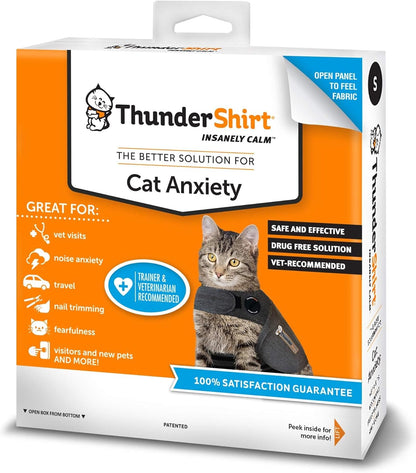 ThunderShirt Classic Cat Anxiety Jacket, Solid Gray, Small