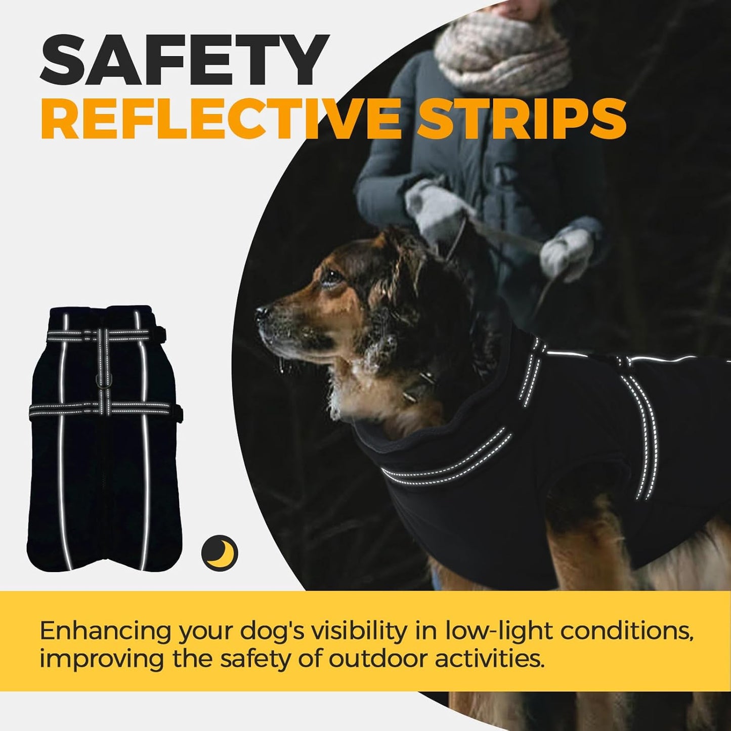 Lelepet Waterproof Dog Jacket with Harness Built in Warm Dog Winter Coat, Reflective Fleece Jacket Jacket, Dogs Coats for Small Dogs, Thermal Pet Snowsuit for Cold Weather Chihuahua, Maltese, Black XS