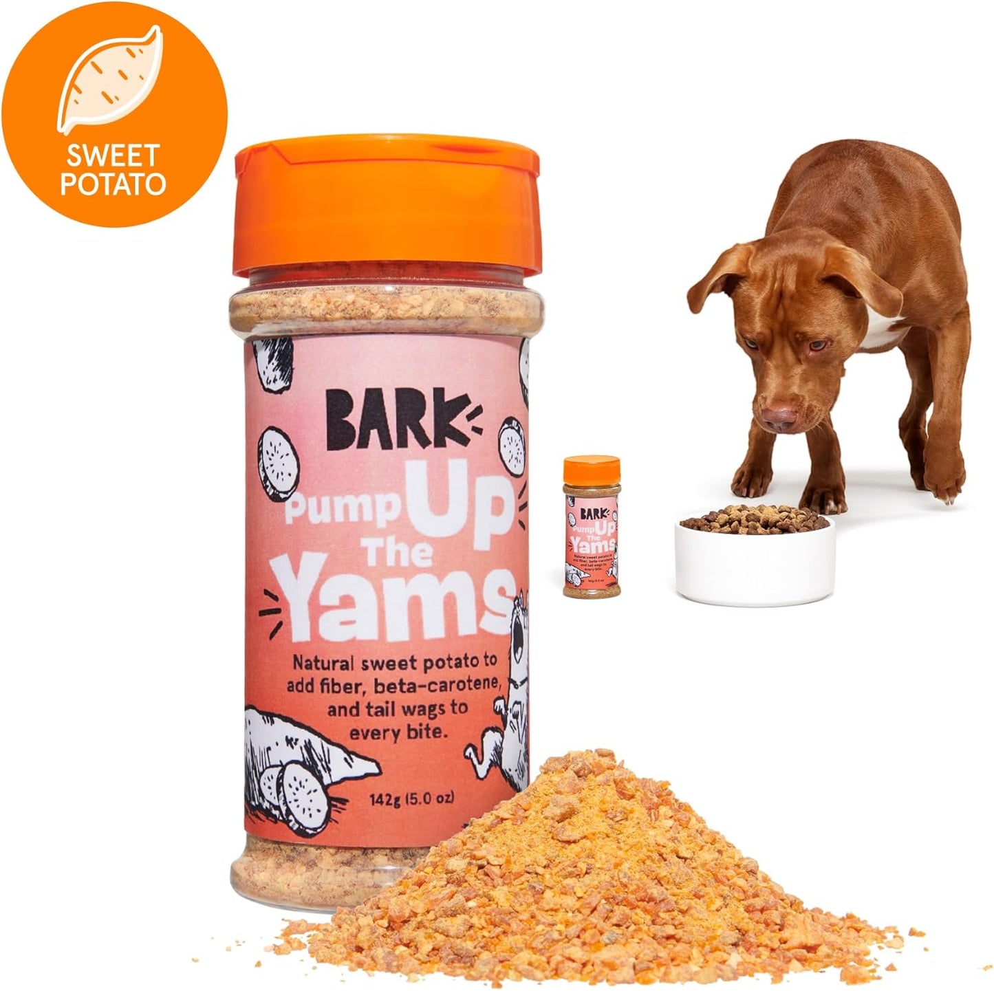 Barkbox - Pump Up The Yams - Dry Dog Food Topper with Superfood Sweet Potato, Single Ingredient - Meal Flavor Enhancer for Large & Small Breeds - 5oz