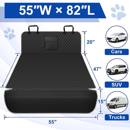 SUV Cargo Liner for Dogs - Waterproof Dog Car Seat Cover Mat for SUVs, Sedans, Vans & Trunks with Non-Slip Bumper Flap Protector, Scratchproof Large Size Universal Fit，Grey