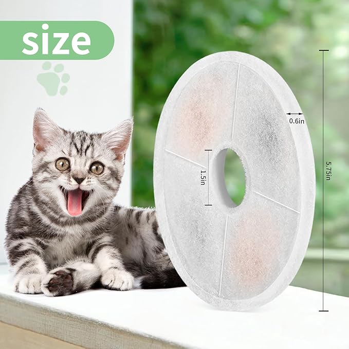 12 Pack Cat Water Fountain Replacement Filters Fit for 3L Flower Water Dispenser Automatic Pet Dog Cat Fountain Filter