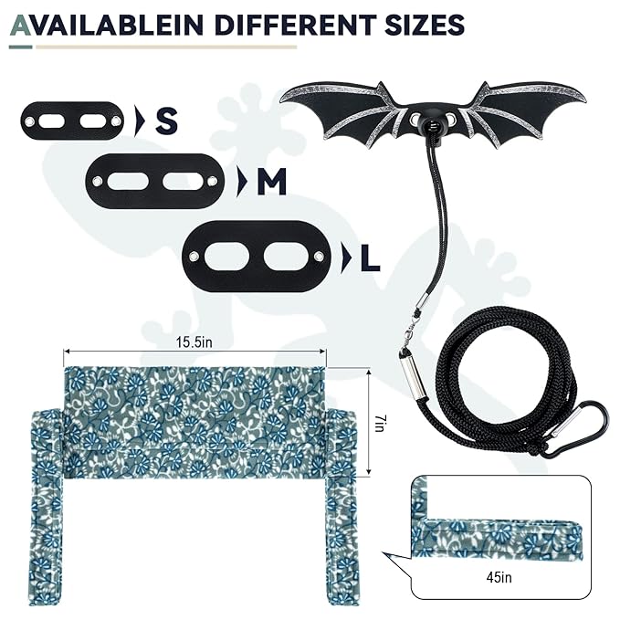 2 Pieces Bearded Dragon Carrier and Adjustable Bearded Dragon Lizard Leash Harness Bearded Dragons Lizards Safety Outdoor Walking for Amphibians and Other Small Pet Animals Travel Carrier