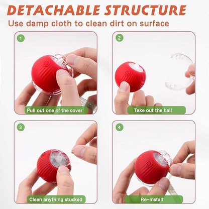 Speed 2.0 Tail Interactive Cat Toys for Indoor Cats, Chirping & Motion Activate Ca t Toy, Smart Kitten Rolling Ball Moving Ball Toys, Rechargeable Dog Cat Bal l for Enrichment Exercise (Pink)