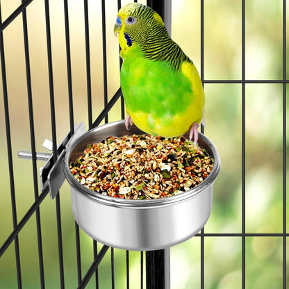 Dog Bowl Stainless Steel Pet Hanging Food Water Bowl Cage Feeding Cup Feeder for Dogs Cats Rabbits Birds Small Animal (Small)