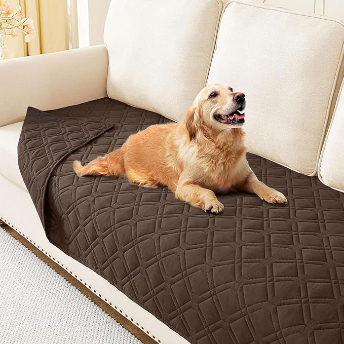 hyha Waterproof Dog Bed Blanket, Soft Pet Blankets, Waterproof Couch Cover for Dogs, Reversible Sofa Covers Washable for Furniture (30x70 Inch, Chocolate/Chocolate)