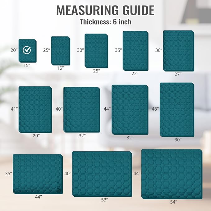 Nanbowang Waterproof Dog Bed Cover - Washable, Quilted Pet Pillow Replacement - Easy to Remove Hair - Lovely Puppy Bed for Dog/Cat 15x20x6