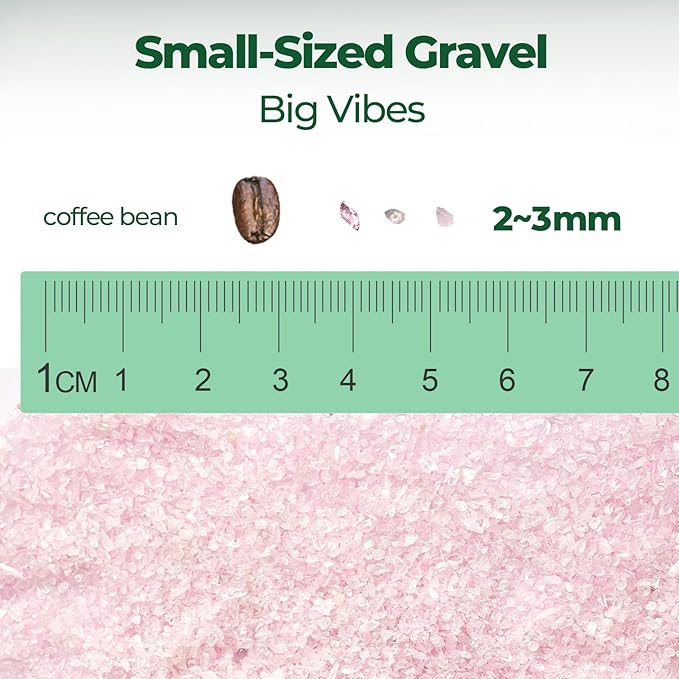 T4U Tumbled Chips Stones Crushed Crystal Quartz 1 LB, Irregular Shaped Gravel Pebble Healing Stone, DIY Smoothed Rocks for Potted Plant,Resin Art,Vase Fillers Aquarium Gravel Rocks (Light Rose)