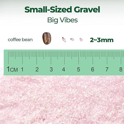 T4U Tumbled Chips Stones Crushed Crystal Quartz 1 LB, Irregular Shaped Gravel Pebble Healing Stone, DIY Smoothed Rocks for Potted Plant,Resin Art,Vase Fillers Aquarium Gravel Rocks (Light Rose)