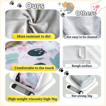 21.7" Cat Wrap for Grooming-Premium Cat Grooming Wrap Cat Restraint for Nail Clipping, Self-Adherent Soft Cat Blanket to Wrap Cat Anti-Scratch Anti-Escape Grooming Bag (Pink, L(Within 9lbs))
