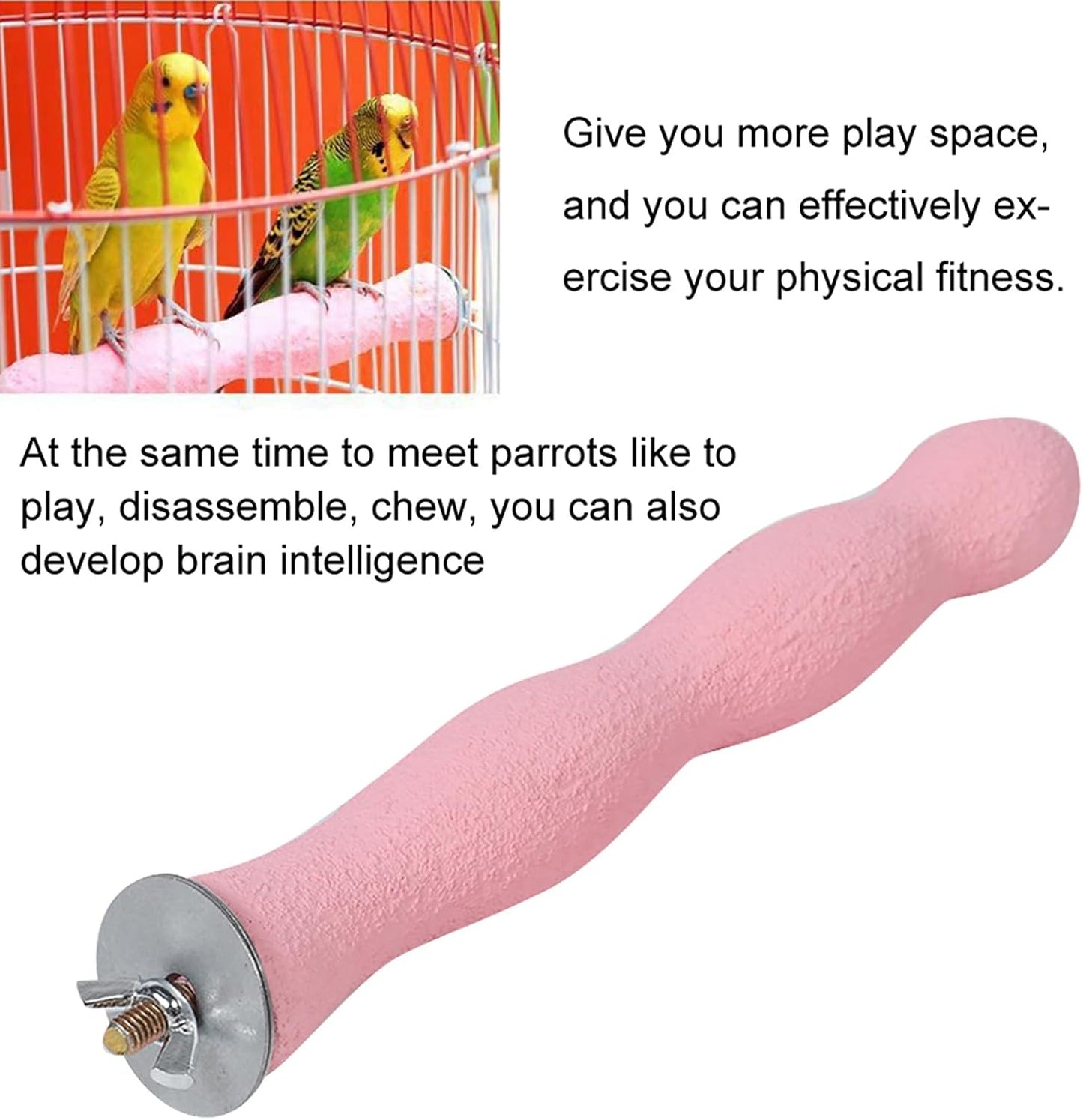 Bird Perch, Parrot Perches for Cage, Bird Buddy Grinding Bar Extender for Parakeet African Grey Cockatoo Budgies Cockatiel