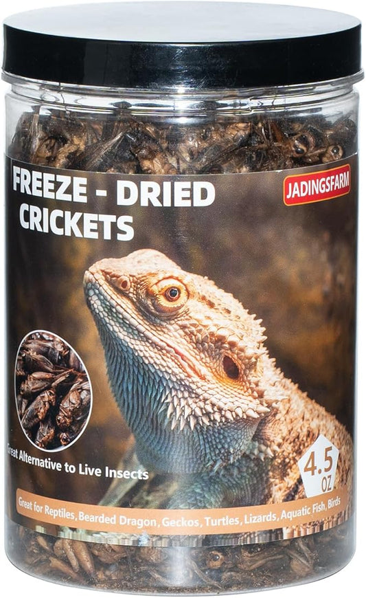 Freeze Dried Crickets – 4.5 Oz High Protein Freeze Dried Crickets, Food for Reptiles, Bearded Dragons, Lizards, Geckos, Birds, Fish,Hedgehogs, Bearded Dragon Food