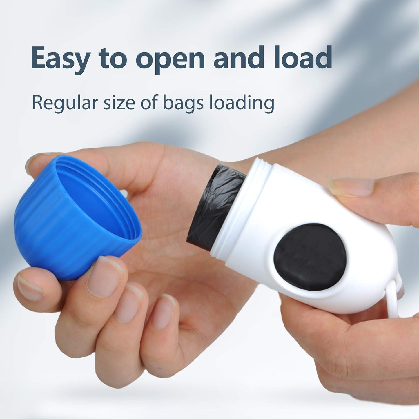 Fida Retractable Dog Leash with Dispenser and Poop Bags, 16 ft Pet Walking Leash for Small Dog or Cat up to 26 lbs, Anti-Slip Handle, Tangle Free, Reflective Nylon Tape (S, Blue)