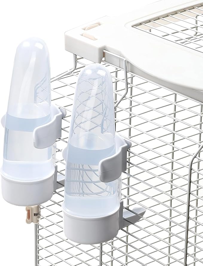 Bird Feeder Automatic Bird Water Dispenser Set for Cage No Mess Parakeet Cage Water Dispenser PP Material, 200ml/6.8fl oz (2PCS)