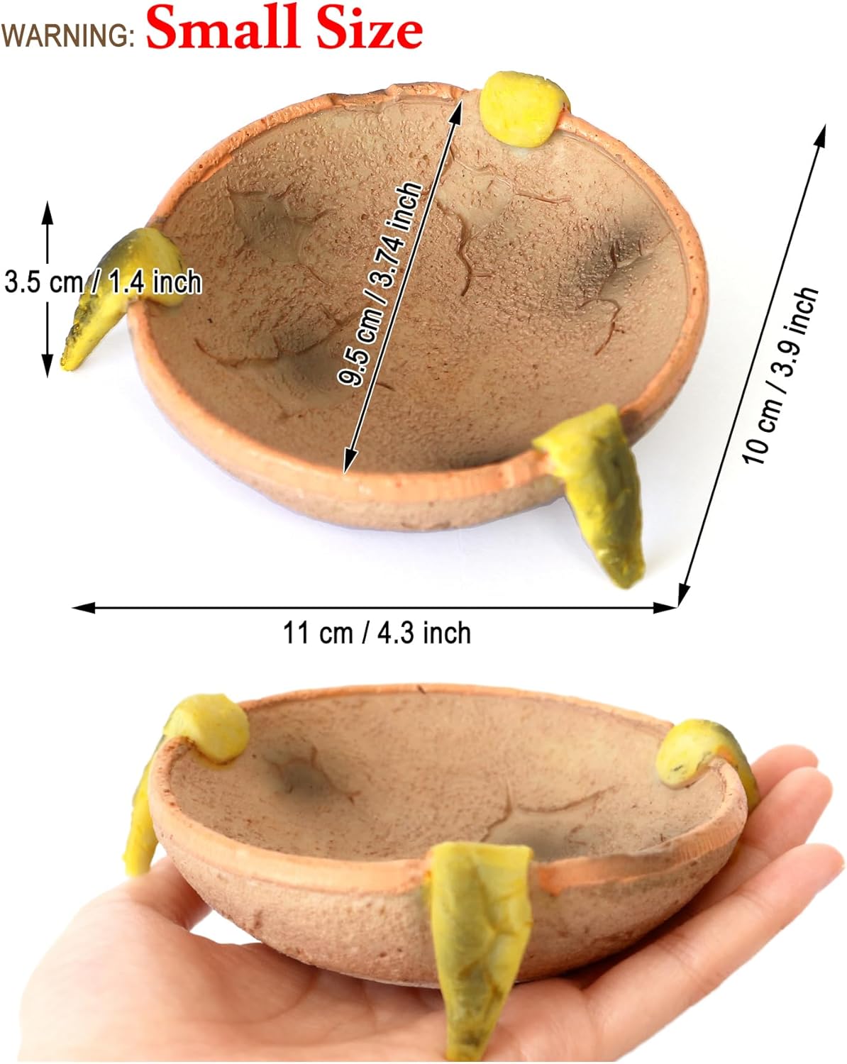 Food/Water Dish for Reptiles, Amphibians and Other Little Critters Water/Food Bowl, Made from Premium Resinl, Reptile Feeding Bowls for Bearded Dragon Lizard,Hermit Crab,Gecko,Tortoise,Frog