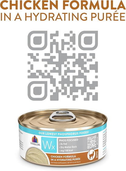 Weruva Wx Phos Focused Chicken Formula in a Hydrating Puree 5.5oz Can, Pack of 8