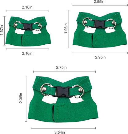 Bearded Dragon Harness and Leash Set, 3 Size Adjustable Soft Leather Reptile Leash, Lizard Harness with Retractable, Small Animal Outdoor Walking Vest with Traction Rope, 3 Pack (Green)