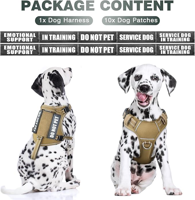 WINSEE Tactical Dog Harness, No Pull Dog Harness for Medium Large Dogs with Handle & Molle, Military Service Dog Vest Harness in Training Pet Harness for Small Dogs