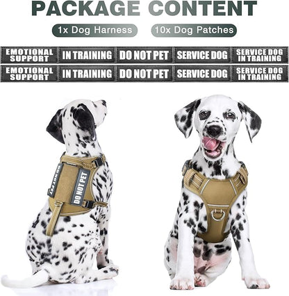 WINSEE Tactical Dog Harness, No Pull Dog Harness for Medium Large Dogs with Handle & Molle, Military Service Dog Vest Harness in Training Pet Harness for Small Dogs