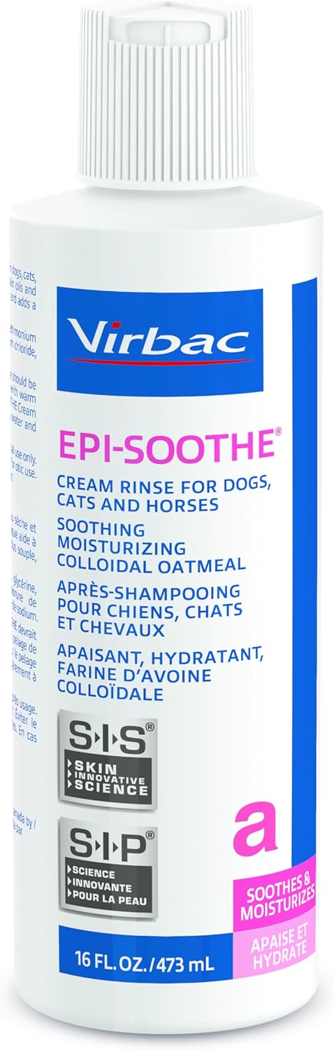 Virbac Epi-Soothe Cream Rinse Pet Conditioner For Dogs, Cats & Horses (16 oz) - For Dry or Sensitive Skin