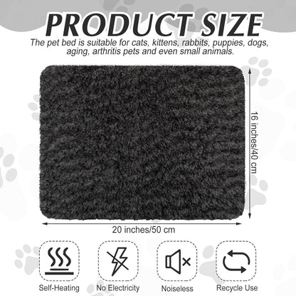 4 Pack Self Warming Cat Pads Self Heating Cat Mat Washable Homeless Dogs Thermal Pads Kennel Pad Reflects Body Heat Warm Crate Bed Mat for Indoor Outdoor Pet(Black,16 x 20 Inch)