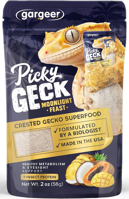 Gargeer 'Picky Geck' Moonlight Feast - Premium Crested Gecko Food | Vision & Metabolism Support with Premium Fruit Blend | No Fillers - Only Premium Ingredients | 2oz | Made in USA. Enjoy!