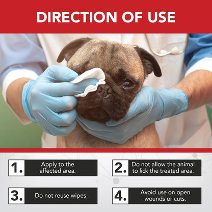 NOVEHA Pet Wipes - Formulated Pet Wipes - for Facial and Finger Folds, Underarms - 3" x 2" Size (300 Counts)