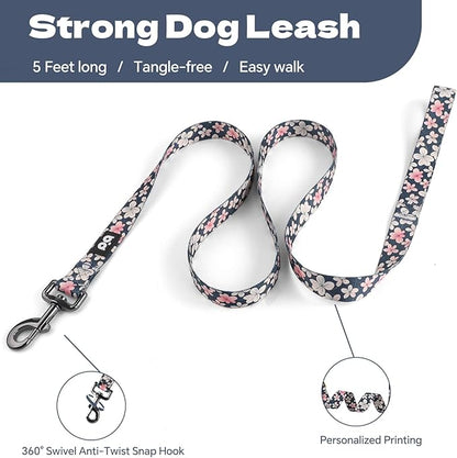 QQPETS Dog Harness Leash Set Adjustable Heavy Duty No Pull Halter Harnesses for Small Medium Large Breed Dogs Back Clip Anti-Twist Perfect for Walking