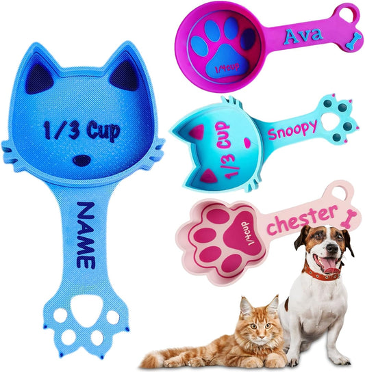 ubjva Personalized Cat Food Scoop Custom Cat Food Measuring Cup with Name Pet Accessories Gifts for Pet Lover