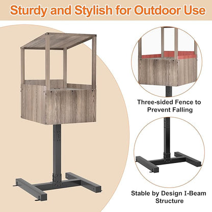 Outdoor Cat Feeding Station, Weatherproof Elevated Feral Cat House and Shelter for Outdoor Feeder Use