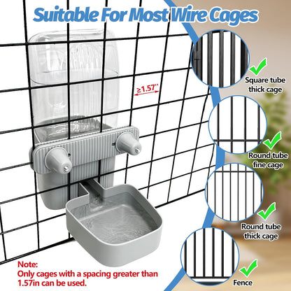 50 oz Rabbit Water Dispenser Hanging Gravity Bunny Water Bottle for Cage Automatic Small Animal Water Bottle for Ferret Guinea Pig Chinchilla Cat Puppy