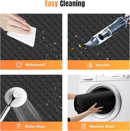 Dog Car Seat Cover for Back Seat, Dog Car Bed Cover with Strong Hard Bottom, Back Seat Extender Hammock for Cars SUV Truck,4 Panels Black Large Size