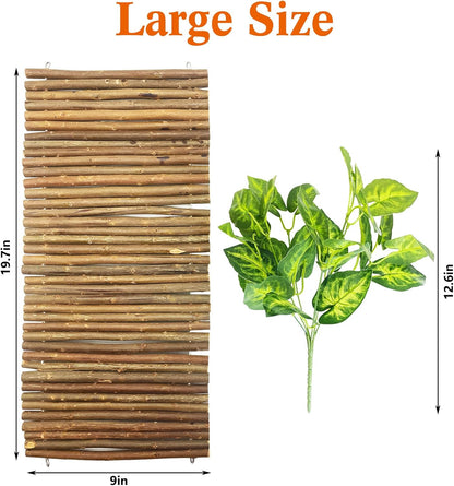 BNOSDM Large Reptile Hide Tortoise Hideout Bearded Dragon Wooden Bridge Snake Climbing Tunnel Habitat Decor for Lizards Spiders Gecko Ball Python