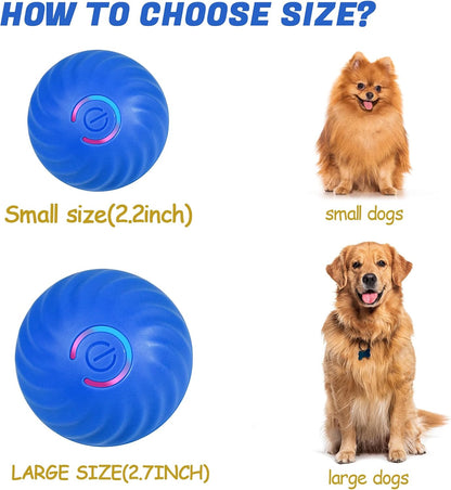 Interactive Dog Ball, Automatic Moving Toy Ball with Cover for Large Dogs, Self Rolling Best Boredom Toys for Gift, Dog Toys to Keep Them Busy(Orange, Medium 2.7in)