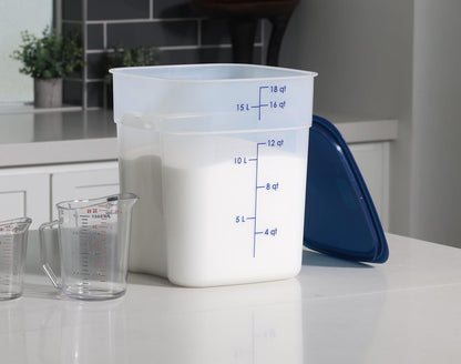 Cambro FreshPro 18 Quart (QT) Food Storage Container with Lid (Restaurant Grade) - for Food Prep, Commercial Kitchen, Pet and Dog Food Container (Translucent)