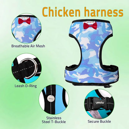 Chicken Harness Diaper Set with Leash – Adjustable & Durable Training Aid for Geese/Ducks | Washable Mesh for Safe Outdoor Exploration