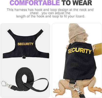 Bearded Dragon Harness & Leash Kit, Escape-Proof Adjustable Lizard Lead for Walking, Fun Costume Accessory