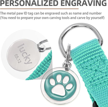 PUPTECK No Pull Dog Harness Soft Adjustable Basic Nylon Step in Puppy Vest Outdoor Walking with ID Tag