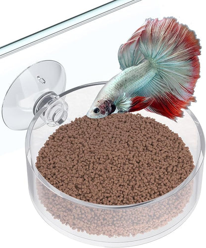 Pawfly Shrimp Feeding Dish with Suction Cup, Clear Acrylic Aquarium Shrimp Feeder Dish, Fish Feeding Tray for Freshwater and Saltwater Tanks