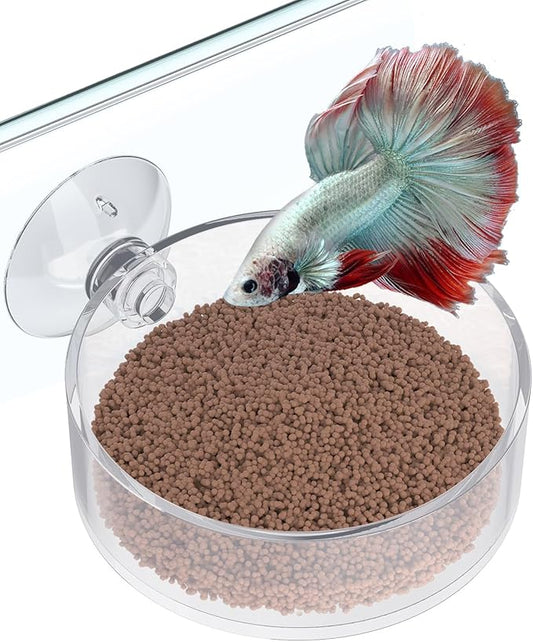 Pawfly Shrimp Feeding Dish with Suction Cup, Clear Acrylic Aquarium Shrimp Feeder Dish, Fish Feeding Tray for Freshwater and Saltwater Tanks