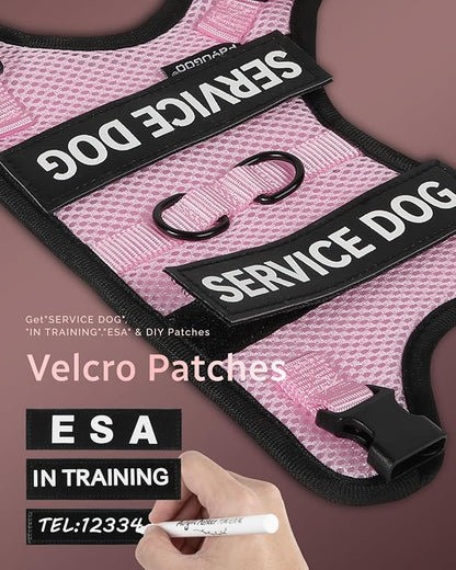 FAYOGOO Service Dog Vest for Small Dogs - Air Mesh Breathble Emotional Support Animal Vest with DIY Patches - Puppy Harness and Leash Set Adjustable Neck and Chest