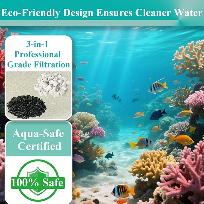 4 Set Three-Stage Filters Media Maintenance Kit Replacement for AquaClear 70 Power Filter, Fish Tank Filter for 40-to-70 Gallon Aquariums