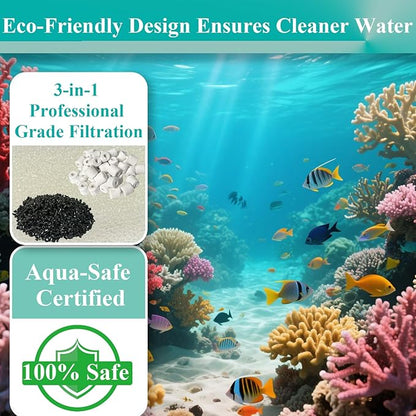4 Set Three-Stage Filters Media Maintenance Kit Replacement for AquaClear 70 Power Filter, Fish Tank Filter for 40-to-70 Gallon Aquariums