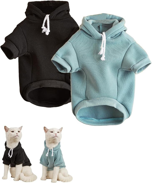 QWINEE Basic Dog Hoodie Sweatshirt Puppy Sweater Warm Cat Costumes Pet Clothes for Chihuahua Puppy Kitten Small Medium Dogs Multicolored X-Small