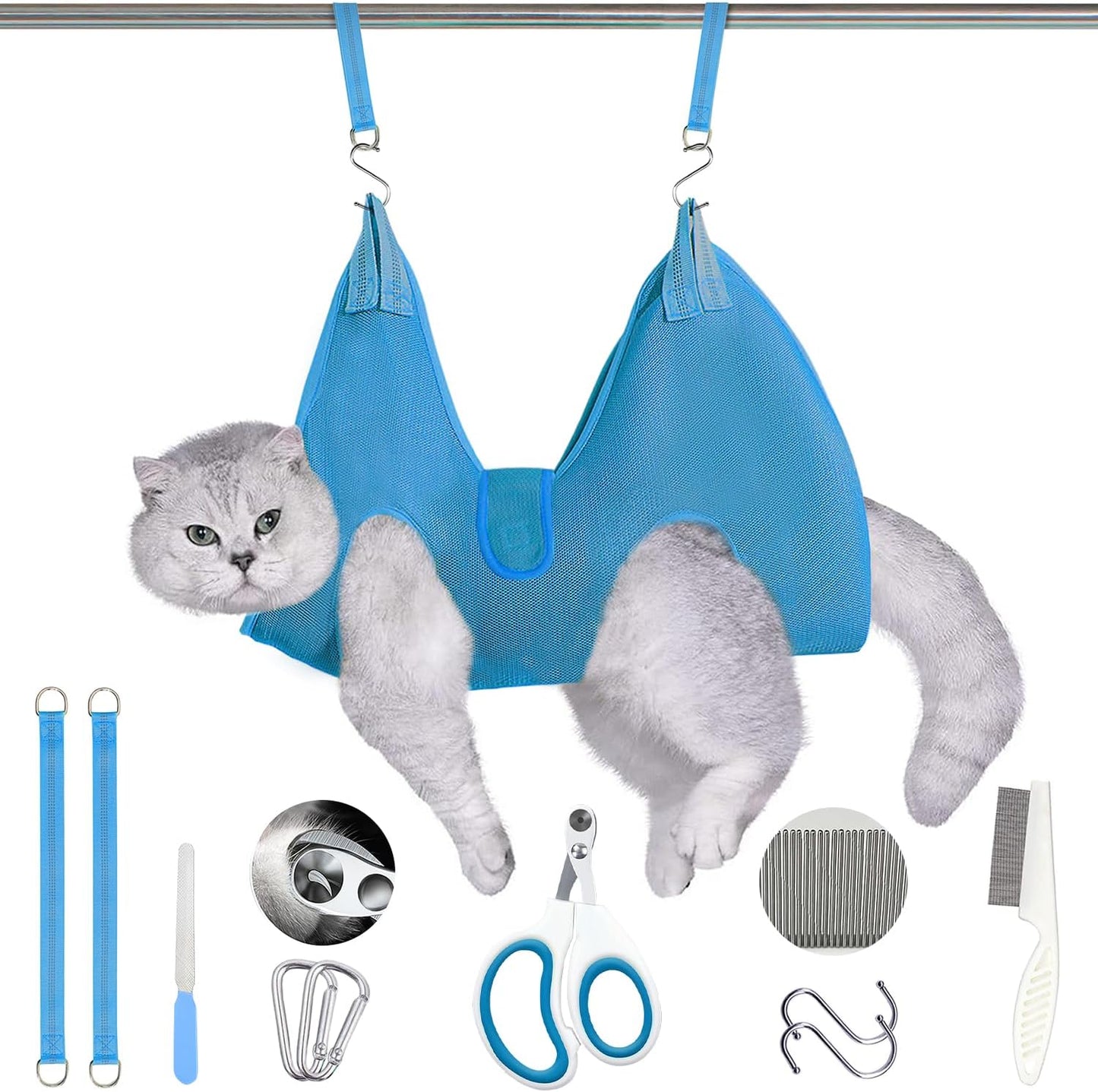 JIURUN Dog Grooming Hammock for Nail Trimming, Dog Grooming Hammock(M), Dog Sling for Nail Trimming, Hanging Harness Holder for Nail Clipping, Pet Comb Bat Costume Wings for Cats Dogs