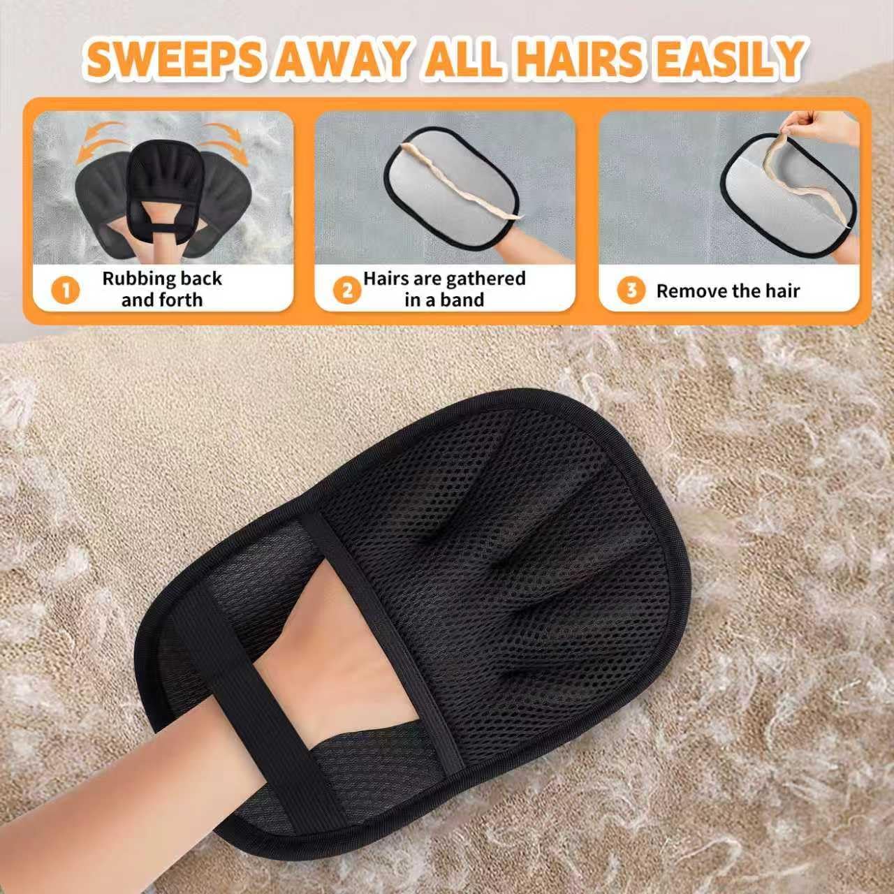 Pet Hair Removal Glove for Dogs & Cats,Upgraded Thickened Magic Brush Pet Hair Remover | Five-Finger | Electrostatic Pet Hair Gloves for Couch, Carpet, Cars Seat, Clothes