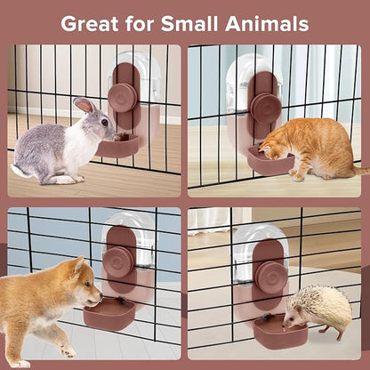 Kenond 28oz Hanging Automatic Rabbit Water Bottle, Guinea Pig Water Bottle No Drip, Gravity Water Dispenser for Cage, Suitable for Guinea Pig, Bunny, Hamsters and Other Small Animals(Pink)