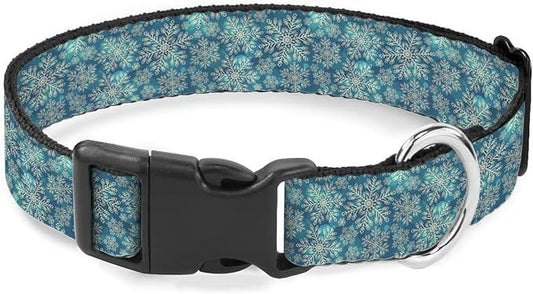 Blue Snowflake Winter Christmas Pet Collars Dog Collars Soft Elastic Neck Strap for Female Male Puppy Cats